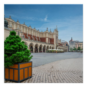 Pôster Praça principal na cidade antiga de Cracóvia, Polô