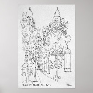 Poster Praça St. André des Arts Paris, França