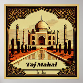 Poster Praça Taj Mahal Vintage