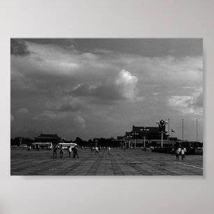 Poster Praça Tiananmen da China Vintage