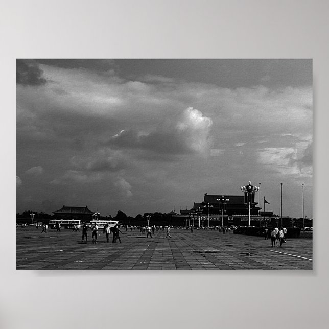 Poster Praça Tiananmen da China Vintage (Frente)