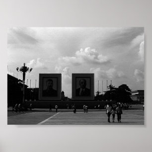 Poster Praça Vintage China Pekin Tiananmen
