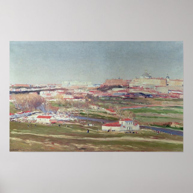 Pôster Pradera de San Isidro e Palacio Real (Frente)