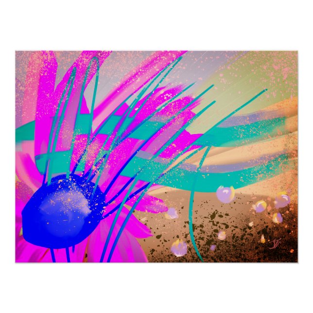 Pôster Prado ao pôr do sol - Abstrato (Frente)