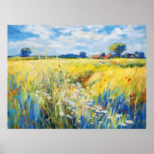 Poster Prado de Flores Silvestres ao Longo do Rio Havel