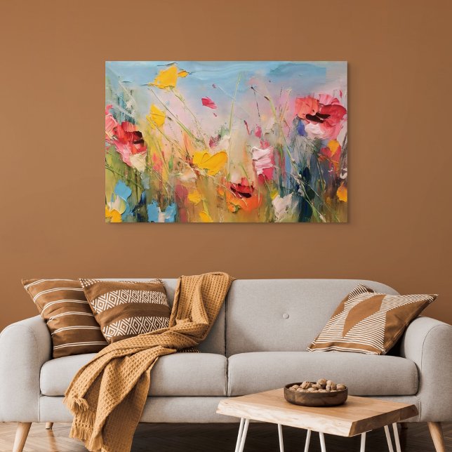 Poster Prado de Verão – Flores Selvagens Abstratas Expres (Summer Meadow – Expressive Abstract Wildflowers)