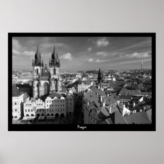 Pôster Praga Cityscape (B&W)