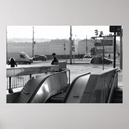 Poster Praga Urban Noir: Escalator Light