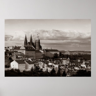 Poster Prague Castle with Saint Vitus Cathedral in Czech 