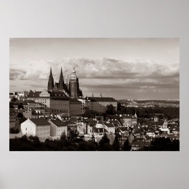 Poster Prague Castle with Saint Vitus Cathedral in Czech  (Frente)