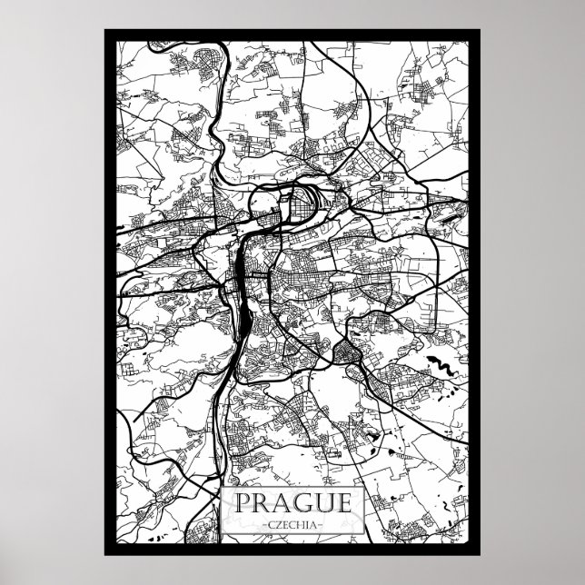 Poster Prague Czechia City Map (Frente)
