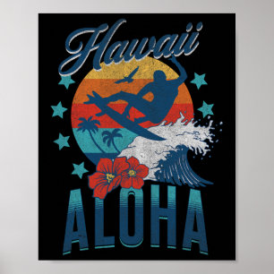 Poster Praia Aloha Havaí Surf Vintage Havaiano Retro