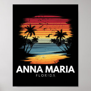 Poster Praia Anna Maria Flórida Prancha de Surfe Surf Vin