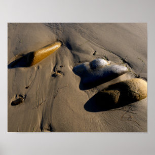 Poster Praia/Areia/Pedras/Rochas/Bolhas