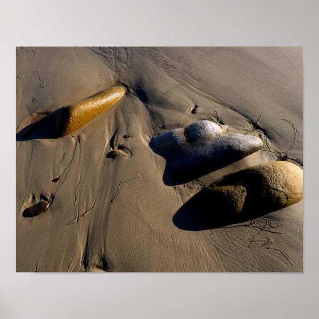 Poster Praia/Areia/Pedras/Rochas/Bolhas (Frente)