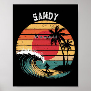 Poster Praia Arenosa Havaí Praia Surf