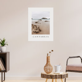 Poster Praia Arnia na Espanha, praia estética neutra