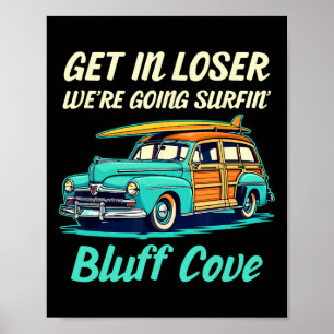Poster Praia Bluff Cove Califórnia Surf Mulheres Homens V