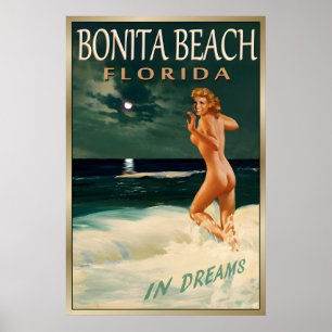 Poster Praia Bonita Flórida Nova Marilyn Monroe Original