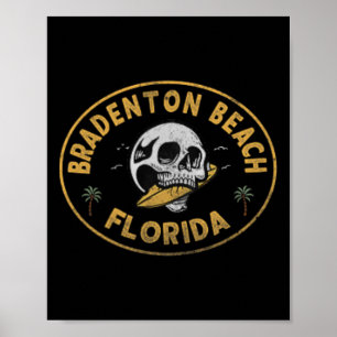 Poster Praia Bradenton Flórida Fl Surf Vintage Frente E