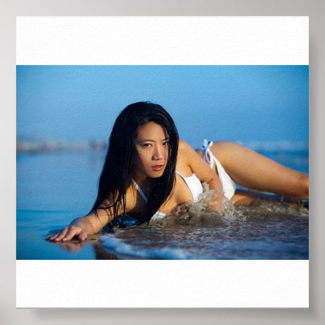 Pôster Praia Branca de Biquíni (Frente)