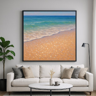 Poster Praia Brilhante - Paisagem Marítima em Pintura Pas