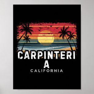 Poster Praia Carpinteria Califórnia Prancha de Surf Praia