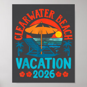 Poster Praia Clearwater Flórida 2026 Férias em Família Ve