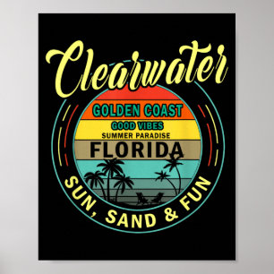 Poster Praia Clearwater Flórida - Verão Praia Clearwater