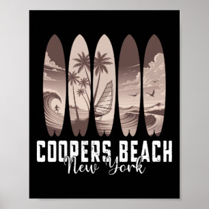 Poster Praia Coopers Nova York Prancha de Surf Homens Mul