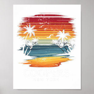 Poster Praia Coopers Nova York Surfboard Surfing Vintage