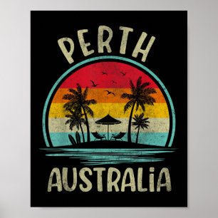 Poster Praia da Austrália Perth Palmeira Família Verão Fé