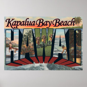 Pôster Praia da baía de Kapalua, Havaí - grandes cenas