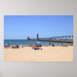 Poster Praia da Cidade de Grand Haven, Michigan