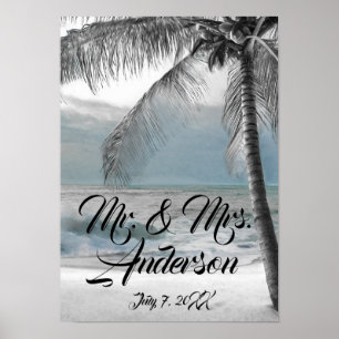 Poster Praia da Palmeira Branca de Coco Casamento Elegant