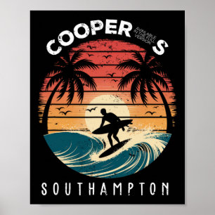 Poster Praia da prancha de surfe de Southampton da praia