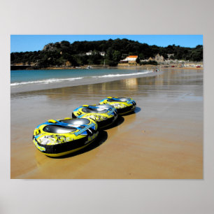 Poster Praia da rua Brelade na maré baixa