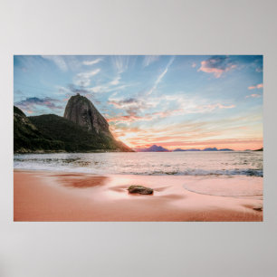 Poster Praia da Urca no Rio de Janeiro, Brasil
