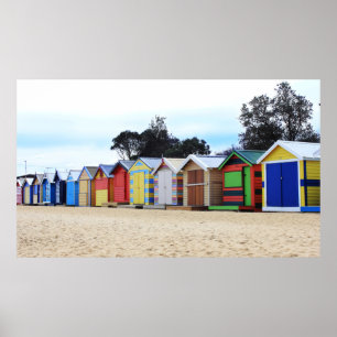 Pôster Praia das casas de praia   Brigghton, Melbourne