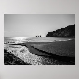 Poster Praia de areia negra, Reynisfjara - Islândia
