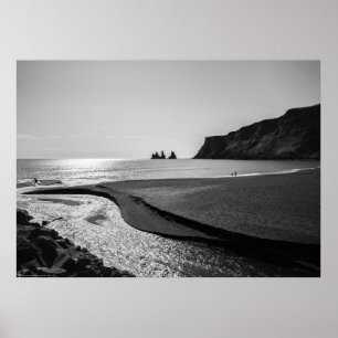 Poster Praia de areia negra, Reynisfjara - Islândia