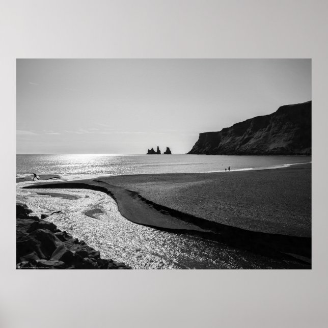 Poster Praia de areia negra, Reynisfjara - Islândia (Frente)
