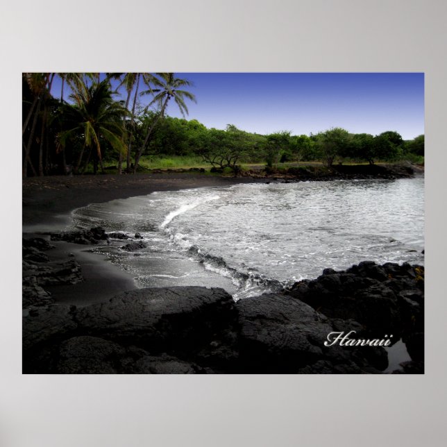 Pôster praia de areia preta (Frente)