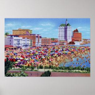 Poster Praia de banho de Long Beach Califórnia