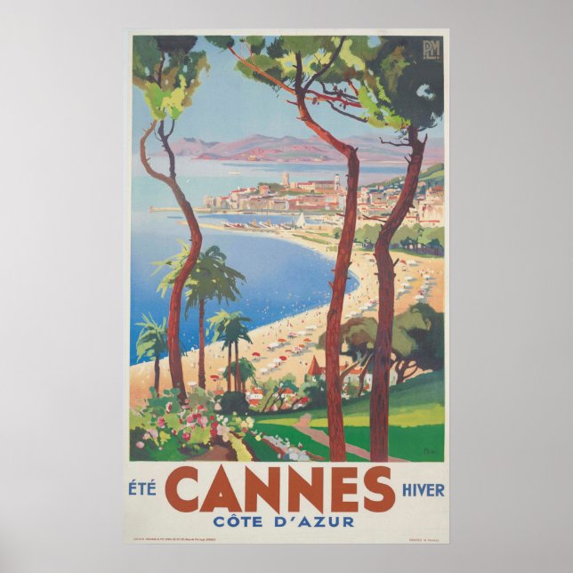Poster Praia de Cannes - Cote d'Azur, Ete Hiver (Frente)