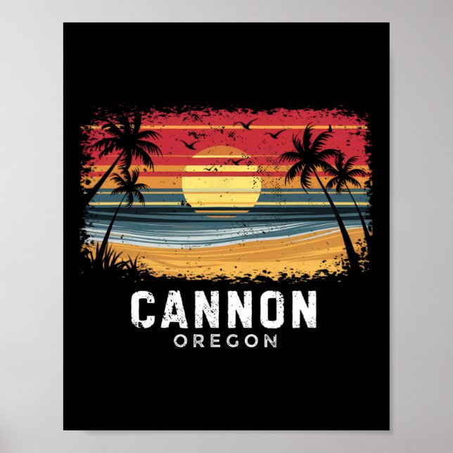 Poster Praia de Cannon Beach Oregon Surfboard (Frente)