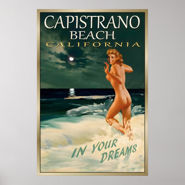 Poster PRAIA DE CAPISTRANO CA Original Marilyn Monroe Via (Frente)