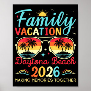Poster praia de daytona florida férias em família 2026 co