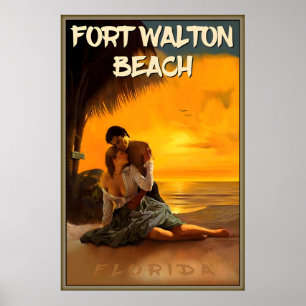 Poster Praia de Fort Walton Beach Okaloosa County Flórida