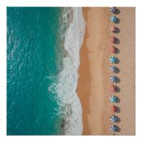 Praia de guarda-chuvas Oceano Tropical